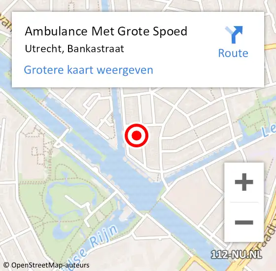 Locatie op kaart van de 112 melding: Ambulance Met Grote Spoed Naar Utrecht, Bankastraat op 2 januari 2016 17:03