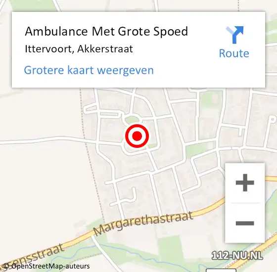 Locatie op kaart van de 112 melding: Ambulance Met Grote Spoed Naar Ittervoort, Akkerstraat op 2 januari 2016 17:27