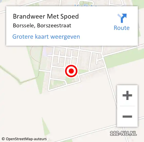 Locatie op kaart van de 112 melding: Brandweer Met Spoed Naar Borssele, Borszeestraat op 2 januari 2016 19:16