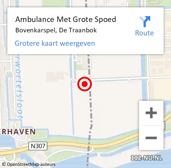 Locatie op kaart van de 112 melding: Ambulance Met Grote Spoed Naar Bovenkarspel, De Traanbok op 2 januari 2016 21:40