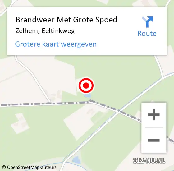 Locatie op kaart van de 112 melding: Brandweer Met Grote Spoed Naar Zelhem, Eeltinkweg op 2 januari 2016 22:23