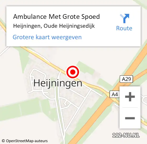 Locatie op kaart van de 112 melding: Ambulance Met Grote Spoed Naar Heijningen, Oude Heijningsedijk op 2 januari 2016 22:43