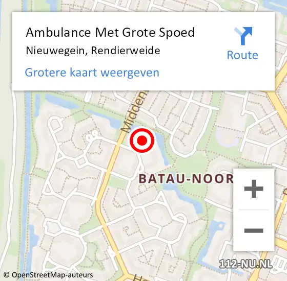 Locatie op kaart van de 112 melding: Ambulance Met Grote Spoed Naar Nieuwegein, Rendierweide op 3 januari 2016 01:21