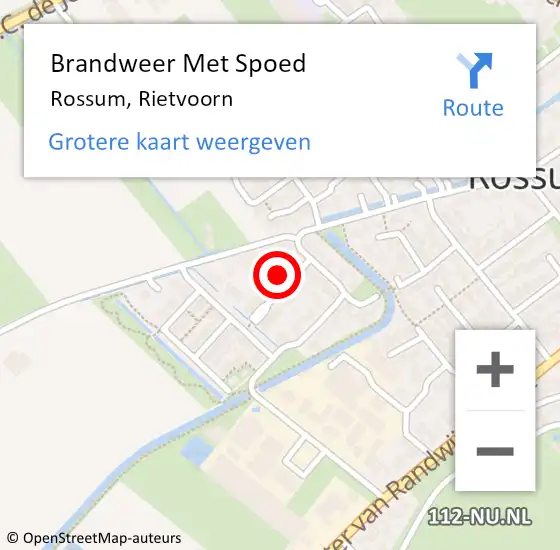 Locatie op kaart van de 112 melding: Brandweer Met Spoed Naar Rossum, Rietvoorn op 3 januari 2016 02:54