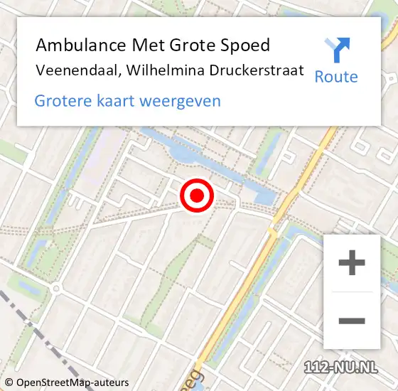 Locatie op kaart van de 112 melding: Ambulance Met Grote Spoed Naar Veenendaal, Wilhelmina Druckerstraat op 3 januari 2016 11:25