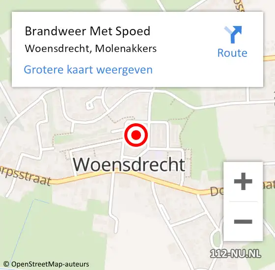 Locatie op kaart van de 112 melding: Brandweer Met Spoed Naar Woensdrecht, Molenakkers op 3 januari 2016 12:33