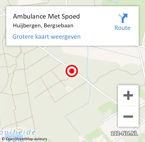 Locatie op kaart van de 112 melding: Ambulance Met Spoed Naar Huijbergen, Bergsebaan op 3 januari 2016 14:20