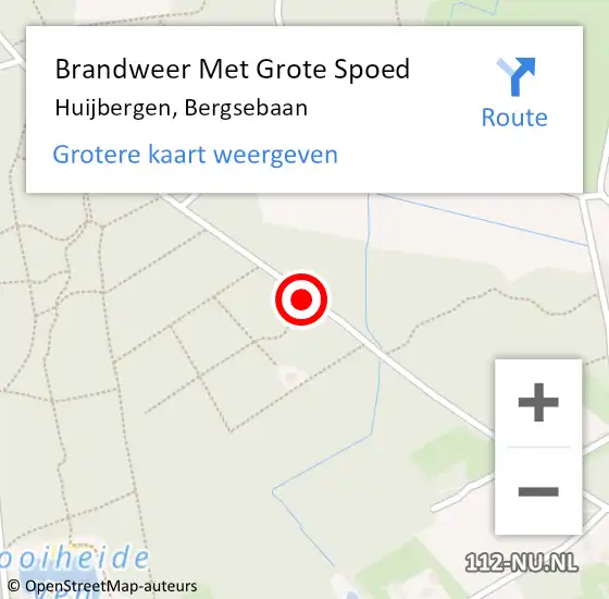 Locatie op kaart van de 112 melding: Brandweer Met Grote Spoed Naar Huijbergen, Bergsebaan op 3 januari 2016 14:38