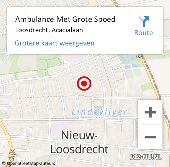 Locatie op kaart van de 112 melding: Ambulance Met Grote Spoed Naar Loosdrecht, Acacialaan op 3 januari 2016 15:22