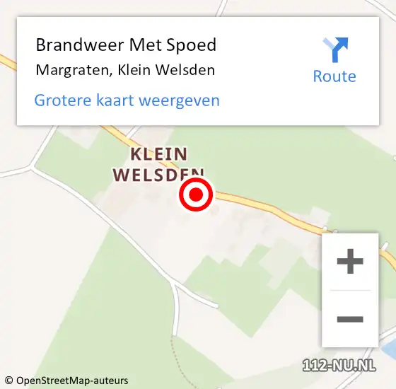 Locatie op kaart van de 112 melding: Brandweer Met Spoed Naar Margraten, Klein Welsden op 3 januari 2016 16:38