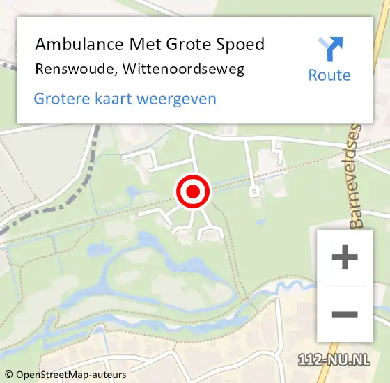 Locatie op kaart van de 112 melding: Ambulance Met Grote Spoed Naar Renswoude, Wittenoordseweg op 3 januari 2016 17:47