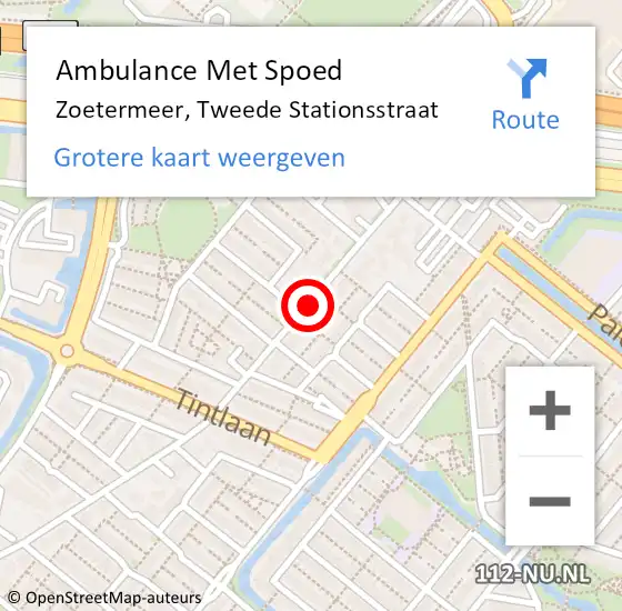 Locatie op kaart van de 112 melding: Ambulance Met Spoed Naar Zoetermeer, Tweede Stationsstraat op 3 januari 2016 18:00