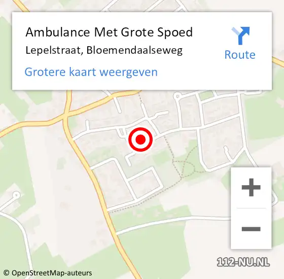 Locatie op kaart van de 112 melding: Ambulance Met Grote Spoed Naar Lepelstraat, Bloemendaalseweg op 4 januari 2016 02:22