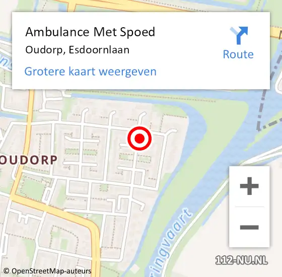 Locatie op kaart van de 112 melding: Ambulance Met Spoed Naar Oudorp, Esdoornlaan op 2 december 2013 10:48