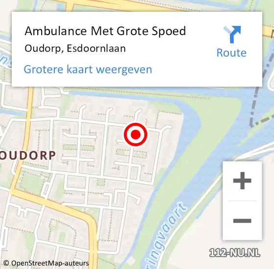 Locatie op kaart van de 112 melding: Ambulance Met Grote Spoed Naar Oudorp, Esdoornlaan op 2 december 2013 10:50