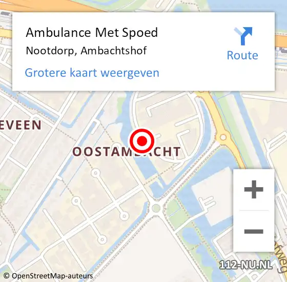 Locatie op kaart van de 112 melding: Ambulance Met Spoed Naar Nootdorp, Ambachtshof op 4 januari 2016 07:17