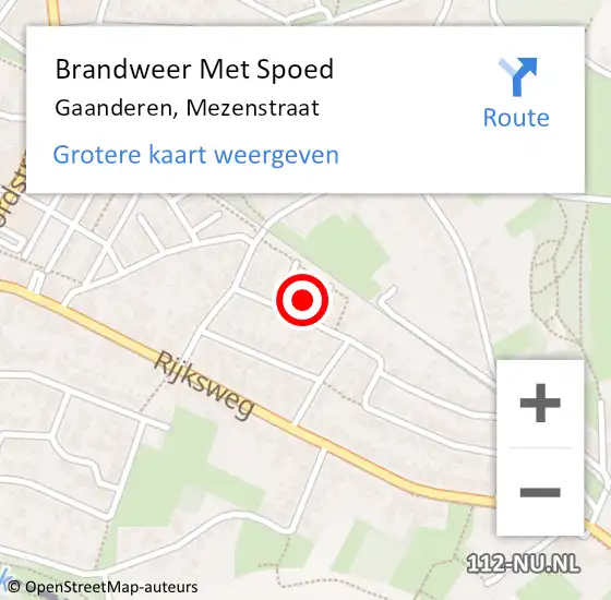 Locatie op kaart van de 112 melding: Brandweer Met Spoed Naar Gaanderen, Mezenstraat op 4 januari 2016 11:43