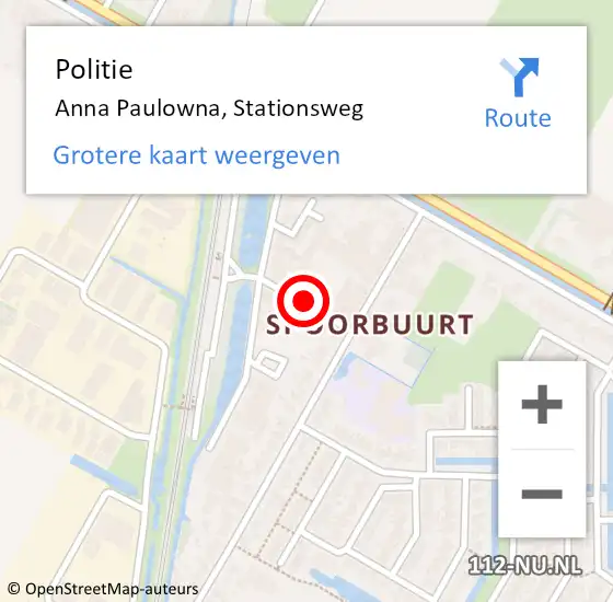Locatie op kaart van de 112 melding: Politie Anna Paulowna, Stationsweg op 4 januari 2016 12:40