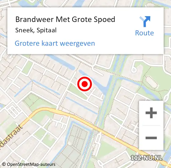 Locatie op kaart van de 112 melding: Brandweer Met Grote Spoed Naar Sneek, Spitaal op 2 december 2013 11:48