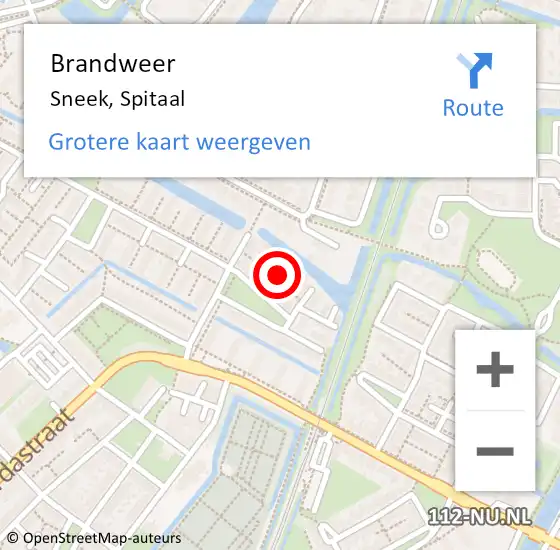 Locatie op kaart van de 112 melding: Brandweer Sneek, Spitaal op 2 december 2013 11:50