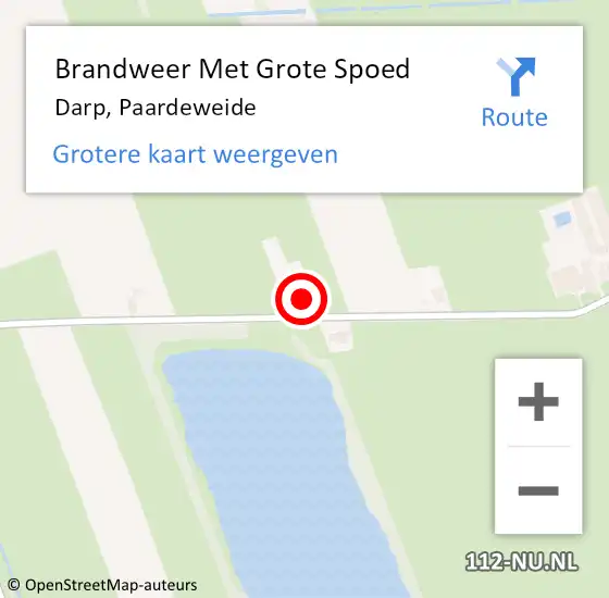 Locatie op kaart van de 112 melding: Brandweer Met Grote Spoed Naar Darp, Paardeweide op 4 januari 2016 16:47