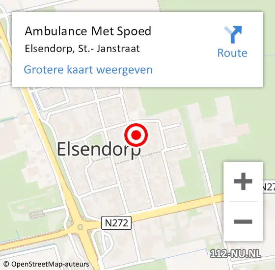 Locatie op kaart van de 112 melding: Ambulance Met Spoed Naar Elsendorp, St.- Janstraat op 4 januari 2016 17:23