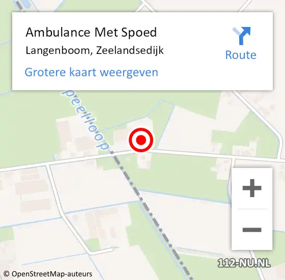 Locatie op kaart van de 112 melding: Ambulance Met Spoed Naar Langenboom, Zeelandsedijk op 4 januari 2016 20:08