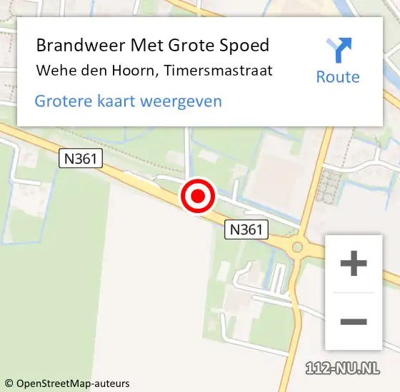 Locatie op kaart van de 112 melding: Brandweer Met Grote Spoed Naar Wehe den Hoorn, Timersmastraat op 4 januari 2016 20:54