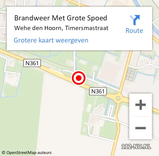 Locatie op kaart van de 112 melding: Brandweer Met Grote Spoed Naar Wehe den Hoorn, Timersmastraat op 4 januari 2016 20:59