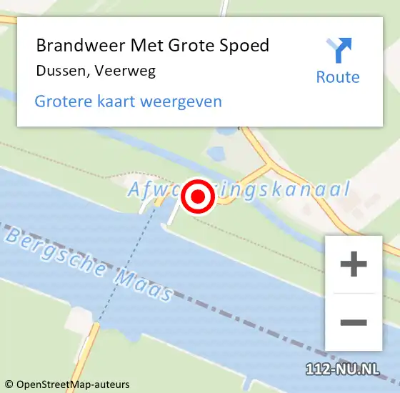 Locatie op kaart van de 112 melding: Brandweer Met Grote Spoed Naar Dussen, Veerweg op 4 januari 2016 22:05