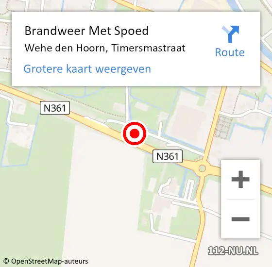 Locatie op kaart van de 112 melding: Brandweer Met Spoed Naar Wehe den Hoorn, Timersmastraat op 4 januari 2016 22:15