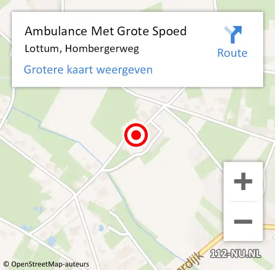 Locatie op kaart van de 112 melding: Ambulance Met Grote Spoed Naar Lottum, Hombergerweg op 4 januari 2016 22:38
