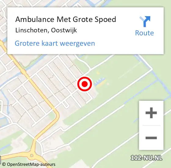 Locatie op kaart van de 112 melding: Ambulance Met Grote Spoed Naar Linschoten, Oostwijk op 5 januari 2016 03:45