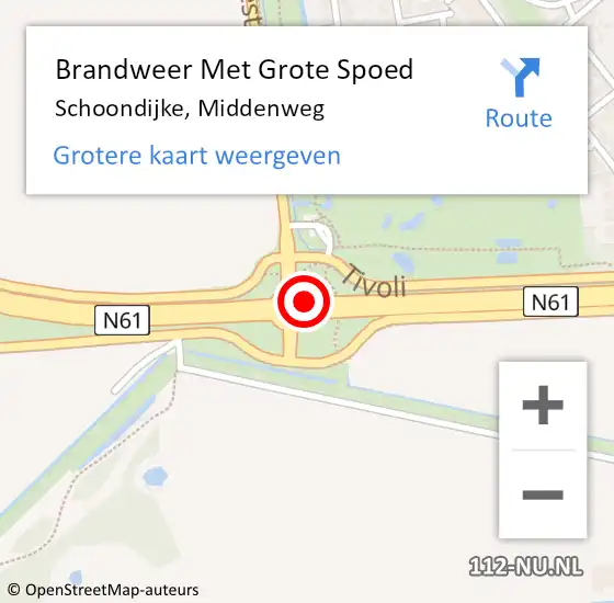 Locatie op kaart van de 112 melding: Brandweer Met Grote Spoed Naar Schoondijke, Middenweg op 5 januari 2016 06:04