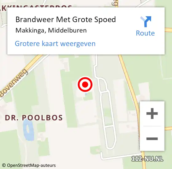 Locatie op kaart van de 112 melding: Brandweer Met Grote Spoed Naar Makkinga, Middelburen op 2 december 2013 12:32