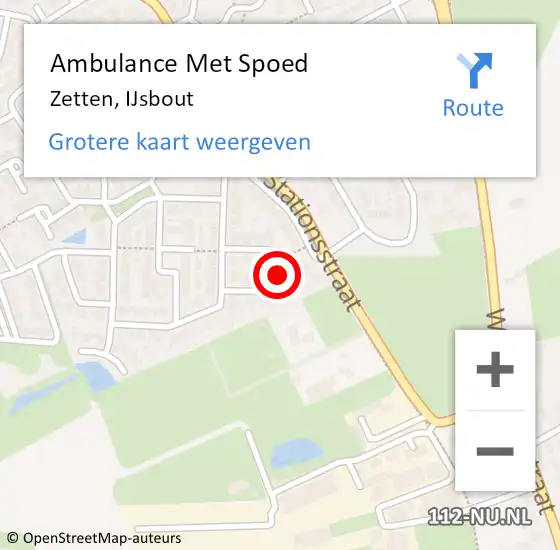 Locatie op kaart van de 112 melding: Ambulance Met Spoed Naar Zetten, IJsbout op 5 januari 2016 16:16