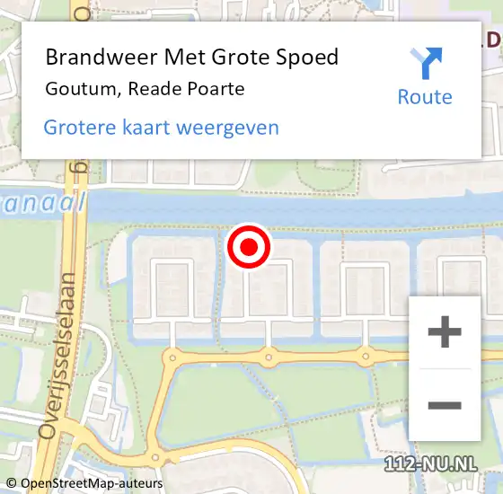 Locatie op kaart van de 112 melding: Brandweer Met Grote Spoed Naar Goutum, Reade Poarte op 5 januari 2016 21:31