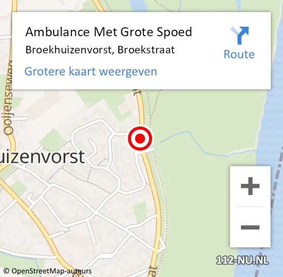 Locatie op kaart van de 112 melding: Ambulance Met Grote Spoed Naar Broekhuizenvorst, Broekstraat op 5 januari 2016 23:03