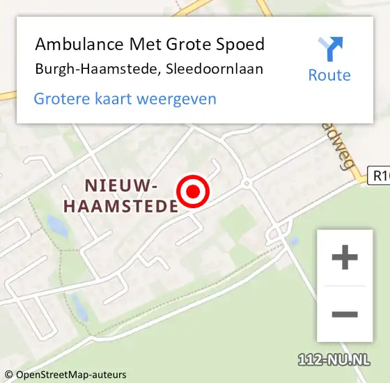 Locatie op kaart van de 112 melding: Ambulance Met Grote Spoed Naar Burgh-Haamstede, Sleedoornlaan op 5 januari 2016 23:22