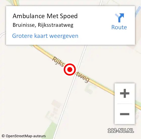 Locatie op kaart van de 112 melding: Ambulance Met Spoed Naar Bruinisse, Rijksstraatweg op 6 januari 2016 07:18
