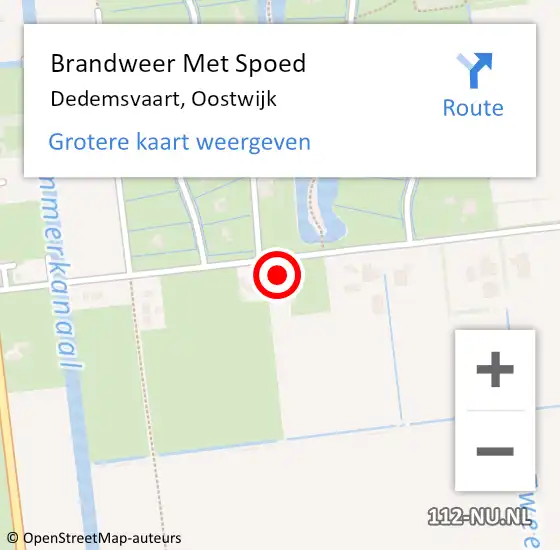 Locatie op kaart van de 112 melding: Brandweer Met Spoed Naar Dedemsvaart, Oostwijk op 6 januari 2016 07:39