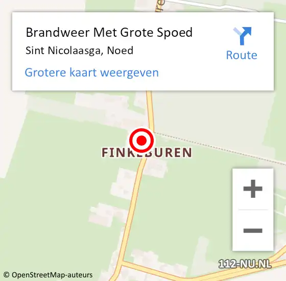 Locatie op kaart van de 112 melding: Brandweer Met Grote Spoed Naar Sint Nicolaasga, Noed op 6 januari 2016 08:57
