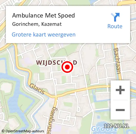 Locatie op kaart van de 112 melding: Ambulance Met Spoed Naar Gorinchem, Kazemat op 6 januari 2016 10:35