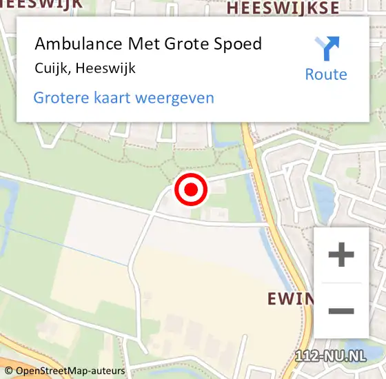 Locatie op kaart van de 112 melding: Ambulance Met Grote Spoed Naar Cuijk, Heeswijk op 6 januari 2016 10:49