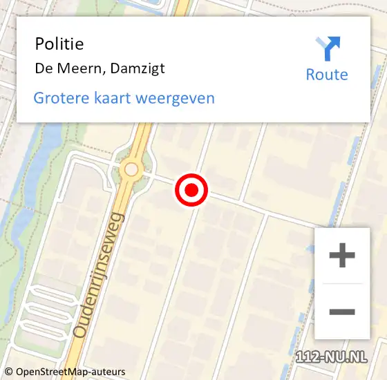 Locatie op kaart van de 112 melding: Politie De Meern, Damzigt op 6 januari 2016 10:52