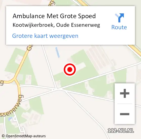 Locatie op kaart van de 112 melding: Ambulance Met Grote Spoed Naar Kootwijkerbroek, Oude Essenerweg op 6 januari 2016 11:59