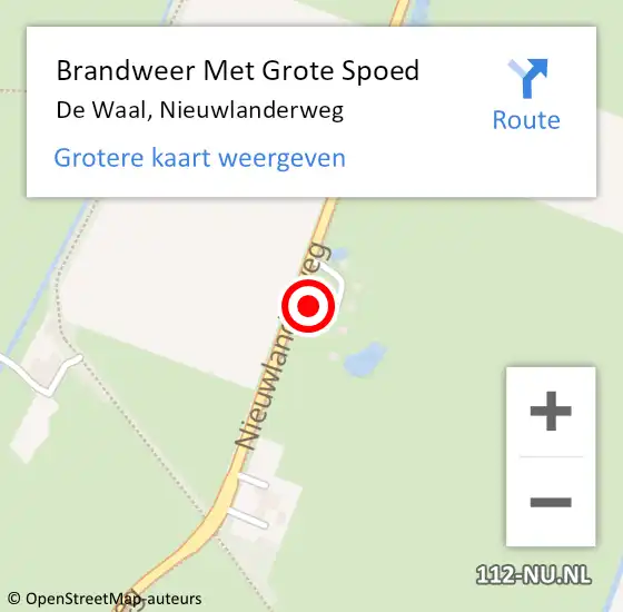 Locatie op kaart van de 112 melding: Brandweer Met Grote Spoed Naar De Waal, Nieuwlanderweg op 2 december 2013 14:22