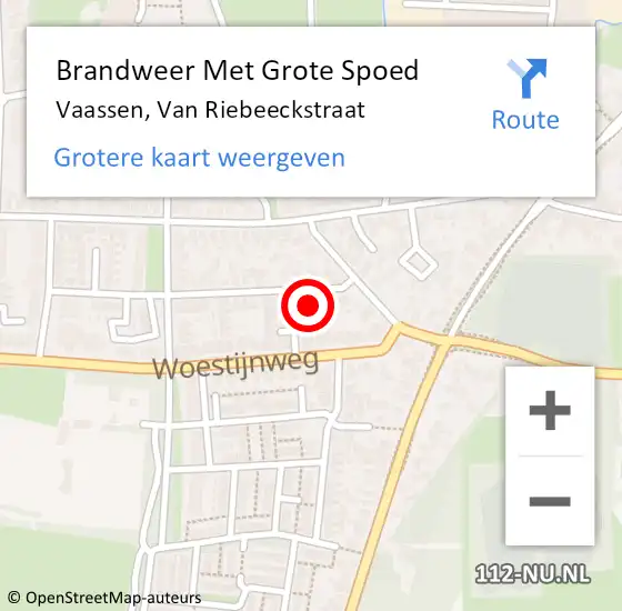 Locatie op kaart van de 112 melding: Brandweer Met Grote Spoed Naar Vaassen, Van Riebeeckstraat op 6 januari 2016 15:12