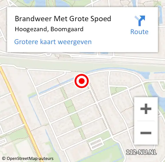 Locatie op kaart van de 112 melding: Brandweer Met Grote Spoed Naar Hoogezand, Boomgaard op 6 januari 2016 17:32