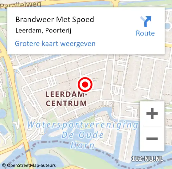 Locatie op kaart van de 112 melding: Brandweer Met Spoed Naar Leerdam, Poorterij op 6 januari 2016 19:09